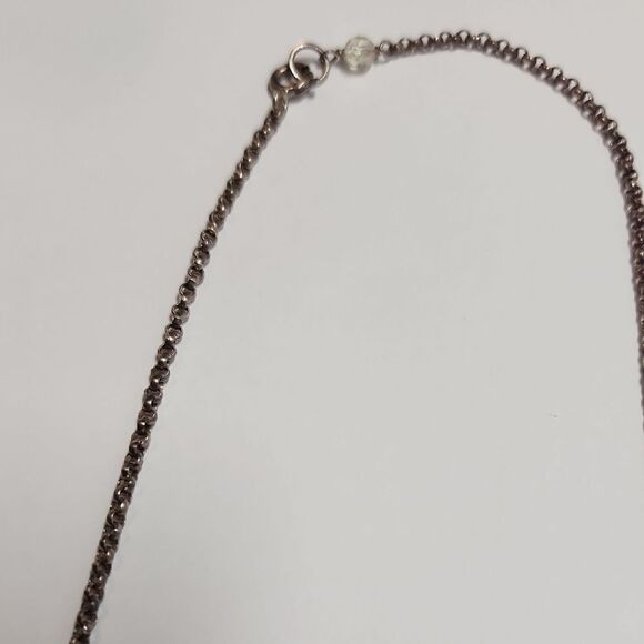 Sterling Silver And Pearl Leaf Pendant Necklace 925 - Picture 6 of 7